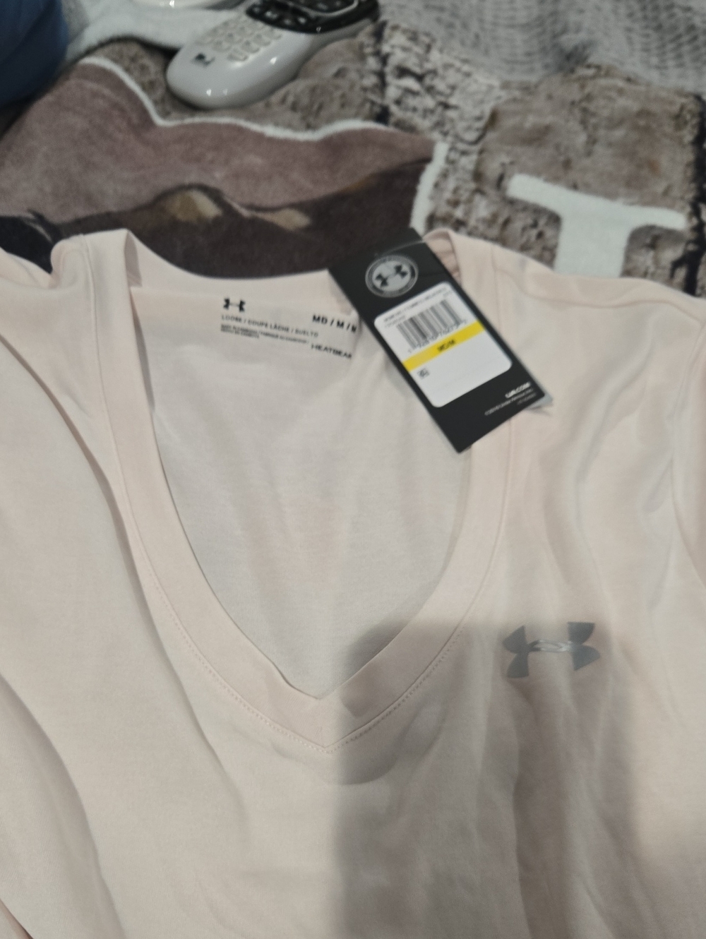 Under Armour Pale Pink V-Neck Performance Tee